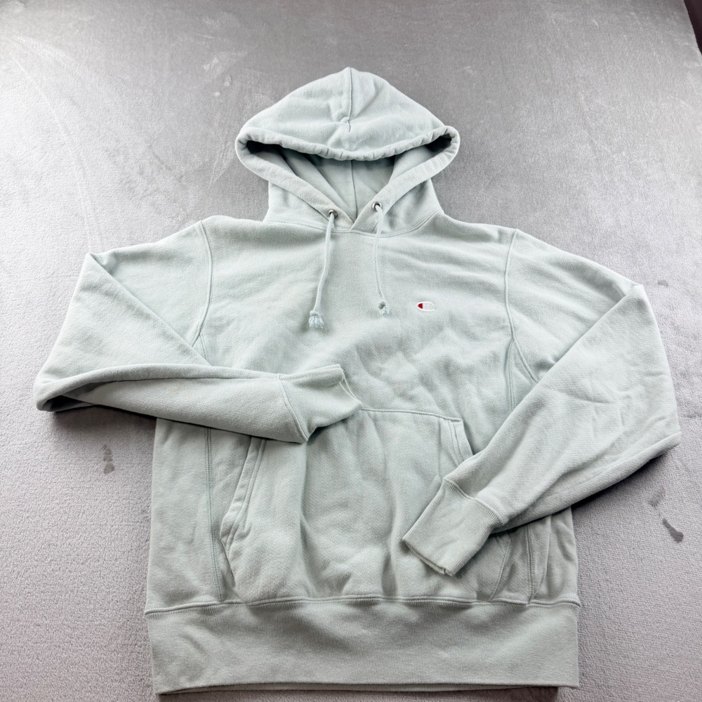 Champion Reverse Weave Women's Small Hoodie Mint Green GF68 Sweatshirt Logo